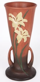 VINTAGE ROSEVILLE SIENNA ZEPHYR LILY VASE 139-12'