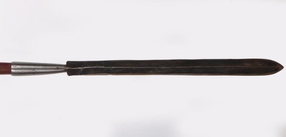 ANTIQUE AFRICAN MASAI LION DOUBLE SIDED SPEAR