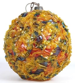MID CENTURY MODERN SPUN SPAGHETTI ORB LAMP