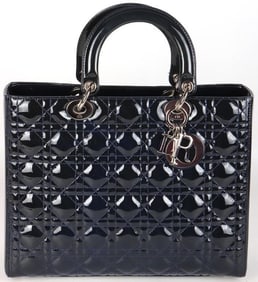 VINTAGE CHRISTIAN DIOR PATENT LEATHER HANDBAG
