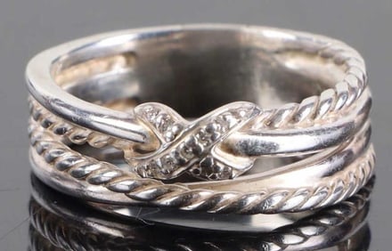 DAVID YURMAN DESIGNER 'X' STERLING SILVER RING