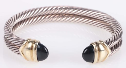 DAVID YURMAN 0.925 & 14K DOUBLE CABLE BRACELET