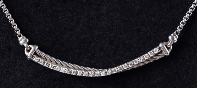 DAVID YURMAN STERLING & DIAMOND LADIES NECKLACE