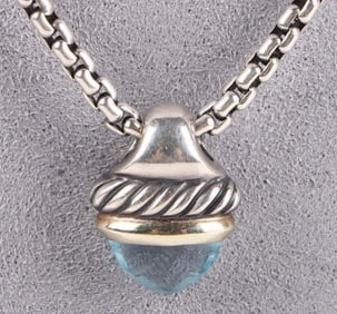 DAVID YURMAN 0.925 & 14K GOLD TOPAZ NECKLACE