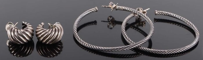 DAVID YURMAN TWISTED ROPE STERLING EARRINGS