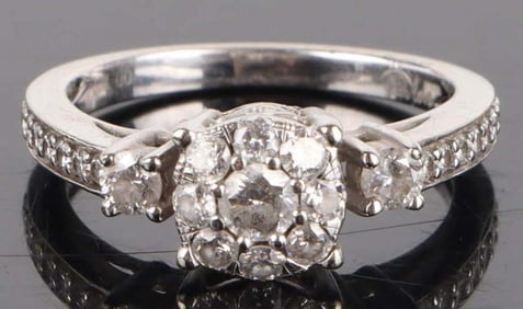 ~.75CTW LADIES DIAMOND 14K WG ENGAGEMENT RING