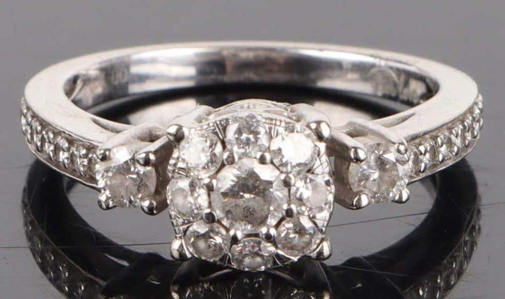 ~.75CTW LADIES DIAMOND 14K WG ENGAGEMENT RING (1 of 3)