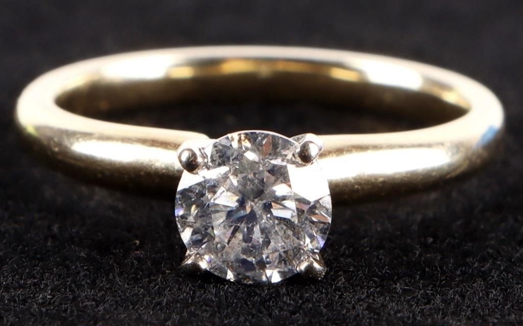 1.0CT NATURAL DIAMOND 14K ROUND SOLITAIRE RING (1 of 3)