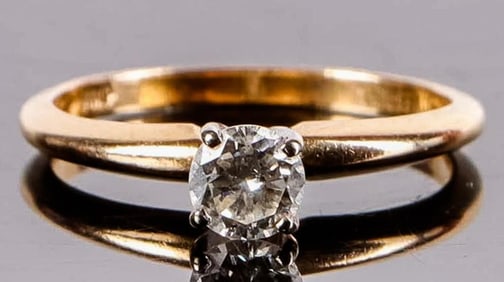 1/3CT DIAMOND SOLITAIRE 14K GOLD LADIES RING