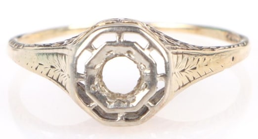 ANTIQUE ORNATE 14K YELLOW GOLD SETTING