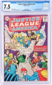 JUSTICE LEAGUE OF AMERICA #21 CGC 7.5 NEW LABEL