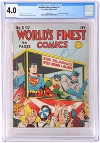 WORLD'S FINEST COMICS ISSUE # 8 CGC 4.0 new label