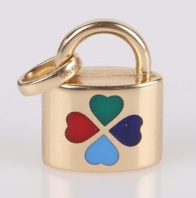 14K YELLOW GOLD MOP LOCK LADIES PENDANT