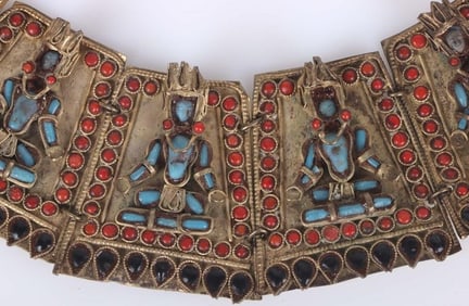 TIBETIAN CORAL & TURQUOISE BUDDHIST NECKLACE
