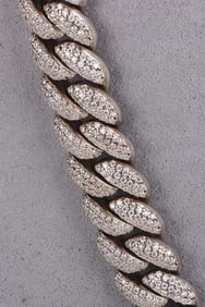 12.00MM STERLING SILVER MOISSANITE CHAIN NECKLACE