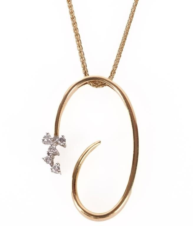 18K YELLOW GOLD SAPPHIRE LADIES NECKALCE & PENDANT (1 of 3)