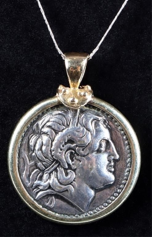 14K & 925 ALEXANDER THE GREAT PENDANT NECKLACE (1 of 4)