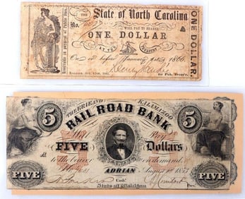 ASSORTED 1850-65 CONFEDERATE CURRENCY - (3)