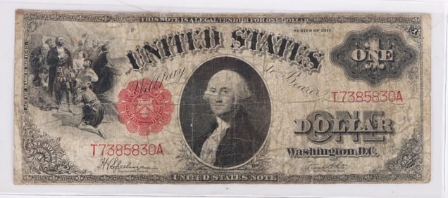 1917 SERIES $1 SAWHORSE FR. 39 LARGE U.S. BANKNOTE