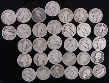 ASSORTED 90% SILVER U.S. QUARTERS - (32)