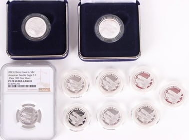 FINE SILVER 2023 COOK $2 1/4OZ DOUBLE EAGLES-(10)