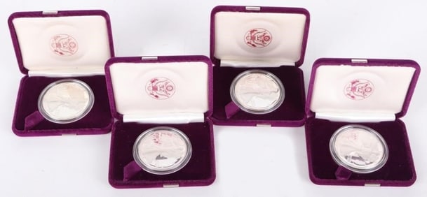 FINE SILVER 1 OZT 1986-87 S PF AMERICAN EAGLES-(4)