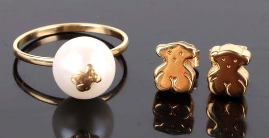 TOUS DESIGNER 18K YELLOW GOLD LADIES SET