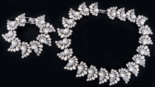 MONET PEARL LADIES NECKLACE AND BRACELET SET