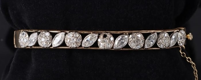 14K YELLOW GOLD DIAMOND LADIES BRACELET