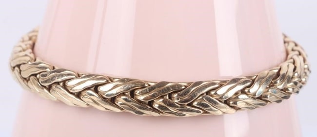 14K YELLOW GOLD SAPPHIRE BRAIDED MEN'S BRACELET
