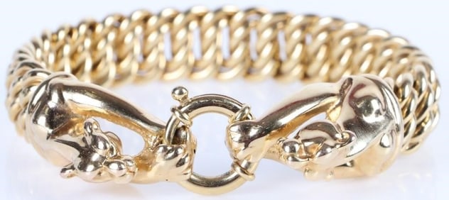 14K YELLOW GOLD PANTHER CUSTOM BRACELET