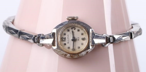 ANTIQUE BULOVA 18K WHITE GOLD LADIES WATCH