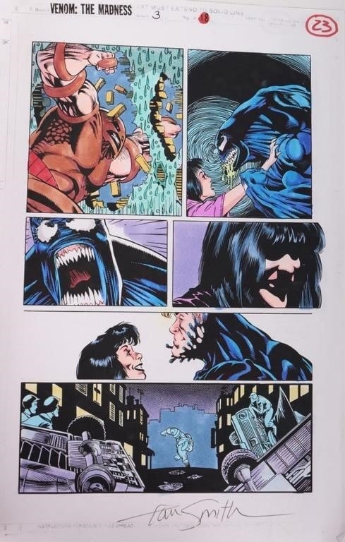 ORIGINAL COMIC ART VENOM MADNESS INK COLOR GUIDE 4 (1 of 5)