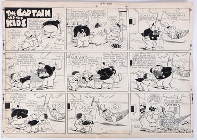 THE CAPTAIN AND THE KIDS ORIGINAL COMIC ART 1949