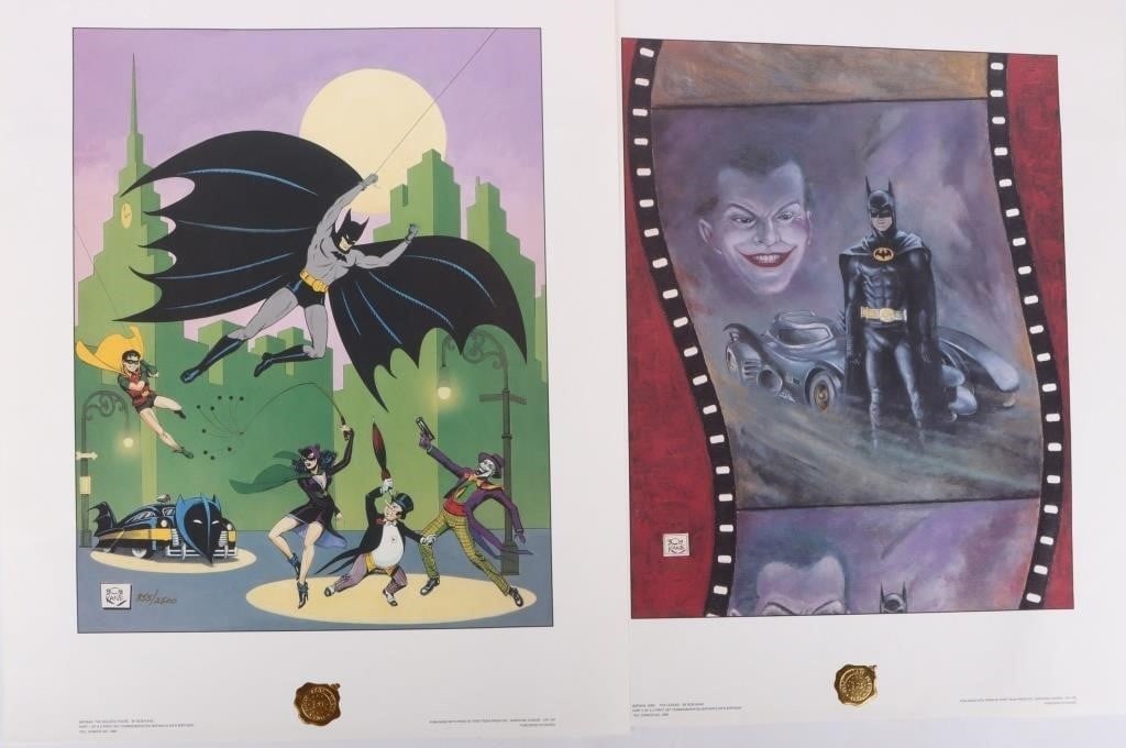 LIMITED ED BOB KANE LITHOGRAPH SET BATMAN POSTERS (1 of 5)