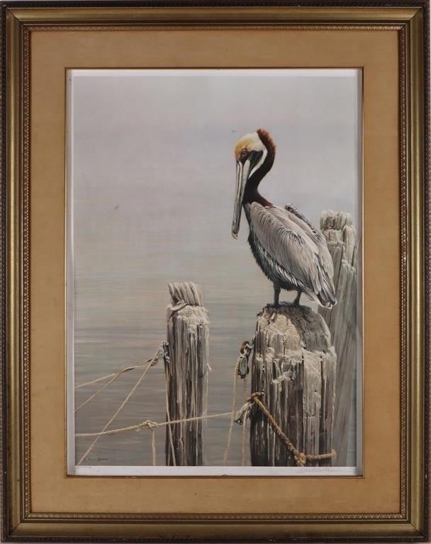 ROBERT BATEMAN 'BROWN PELICAN...' SIGNED PRINT (1 of 6)