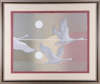 DEL VALLE 'NIGHT FLIGHT' LITHOGRAPH W/ COA FRAMED