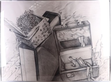 E. LAURA ORIGINAL SUITCASE STILL LIFE SKETCHING