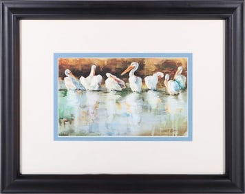 SIGNED STEPHANIE HOFFMAN 'PELICANS' GICLEE W/ COA