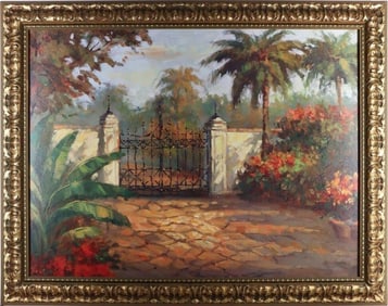 LARGE 3 X 4' TRANQUIL SPANISH ENTRYWAY PAINTING