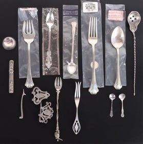 ANTIQUE STERLING SILVER FLATWARE & UTENSILS