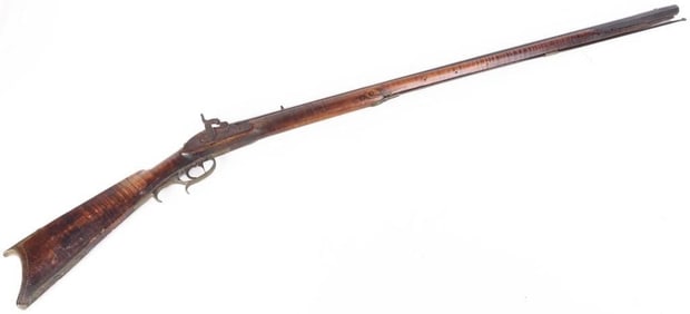 PERCUSSION CONVERSION KENTUCKY RIFLE SIGNED J.P.