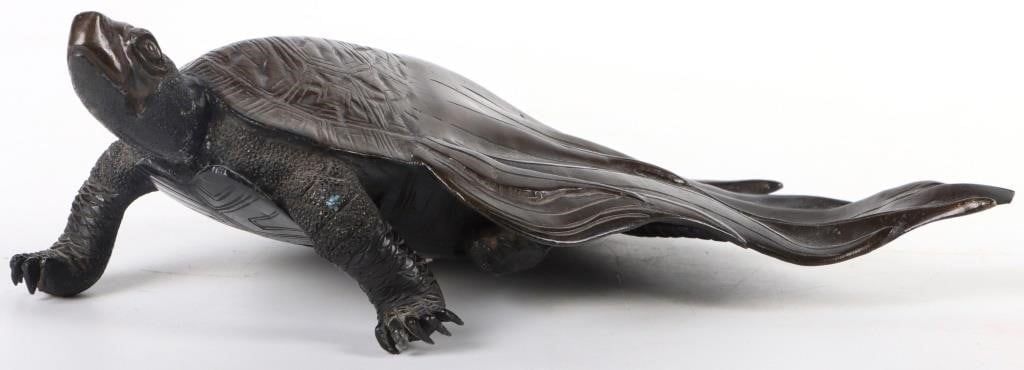 GENRYUSAI SEIYA SIGNED BRONZE TURTLE SCULPTURE (1 of 5)