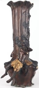 20.5' ART NOUVEAU BRONZE VASE AFTER AUGUST RUBIN