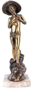 ANTIQUE G. VARLESE 'PESCATORELLO' BRONZE STATUE