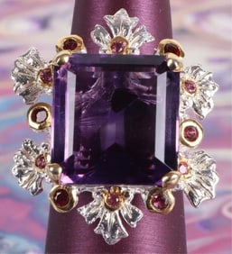 ART NOUVEAU STYLE LADIES AMETHYST RING