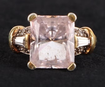 STERLING SILVER 4.5CT PINK SAPPHIRE LADIES RING