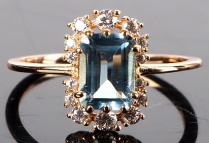 .75CT BLUE TOPAZ VERMEIL LADIES RING