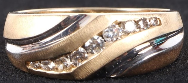 14K YELLOW GOLD DIAMOND MEN'S MODERN RING