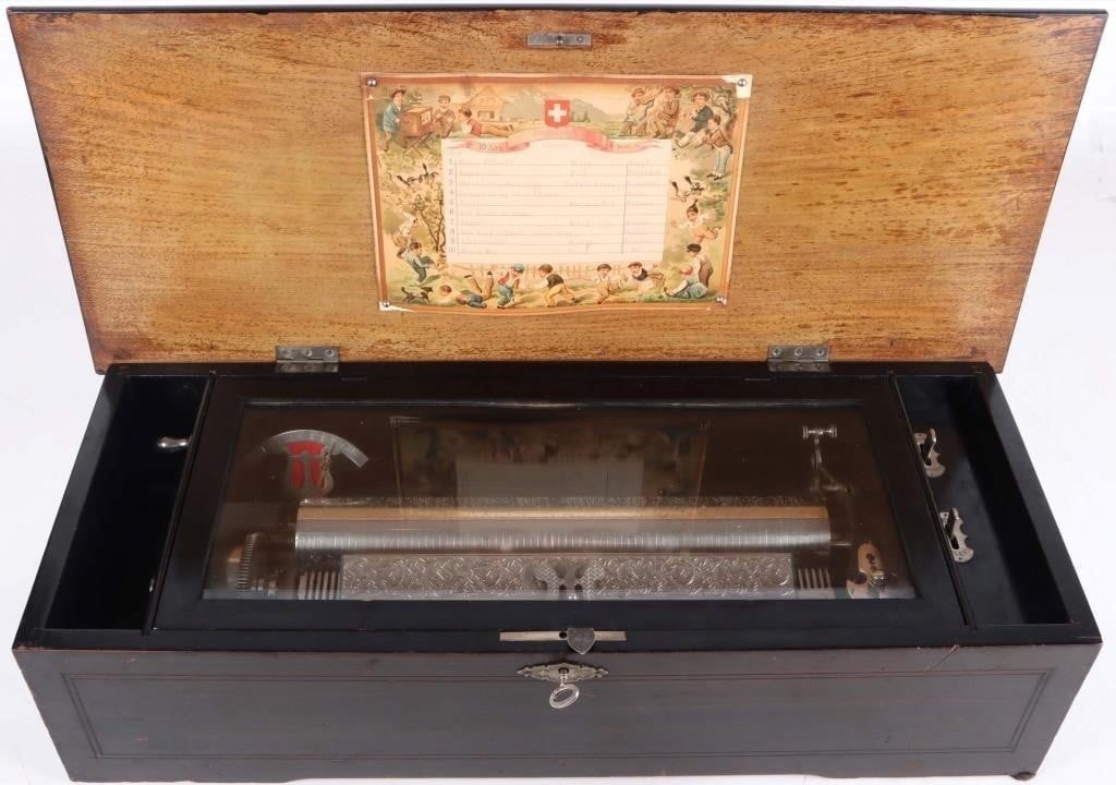 ANTIQUE SWISS PAILLARD 10 SONG CYLINDER MUSIC BOX (1 of 8)